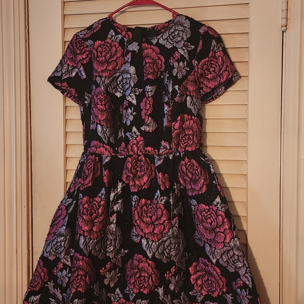 Asos petit rose print dress
